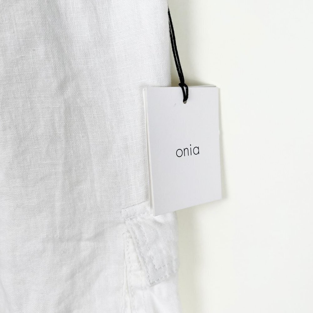 New Onia Linen Tom Cargo Shorts Beach Spring Summer Casual Utility Relaxed Fit - Picture 3 of 9